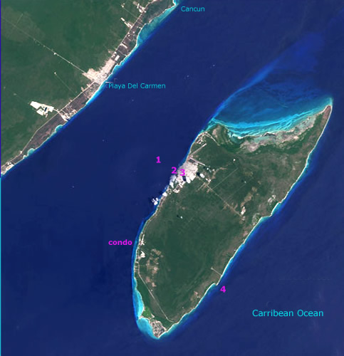 map of cozumel island
